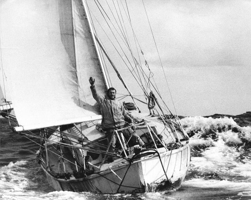 Sir Robin Knox-Johnston on April 22 1969 at the finish of the original Sunday Times Golden Globe Race - photo © Bill Rowntree / PPL