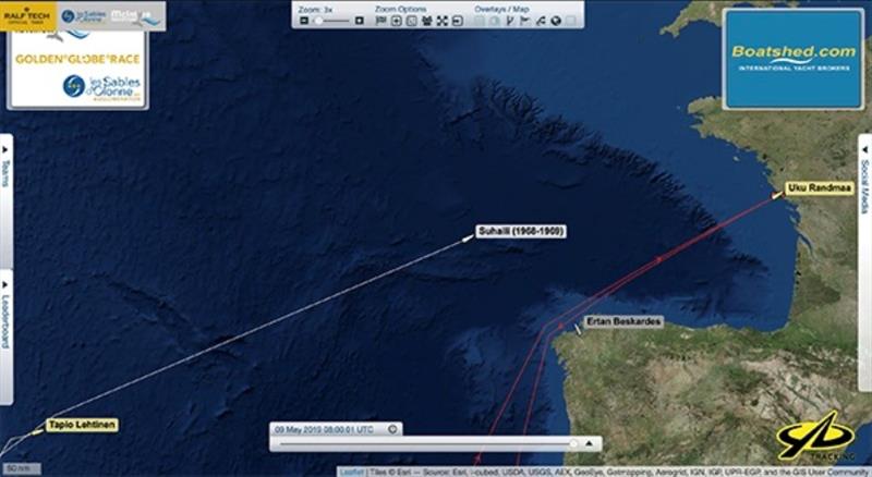 Tapio Lehtinen trails Suhaili  by 678 miles in his virtual race against Sir Robin Knox-Johnston's solo circumnavigation record set in 1968/9 - photo © Golden Globe Race