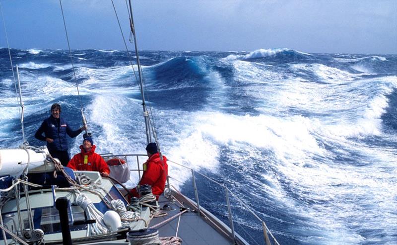 Sleigh ride in the Southern Ocean, aboard Conny van Rietschoten's 1981/2 winning yacht Flyer.  - photo © Julian Fuller / PPL