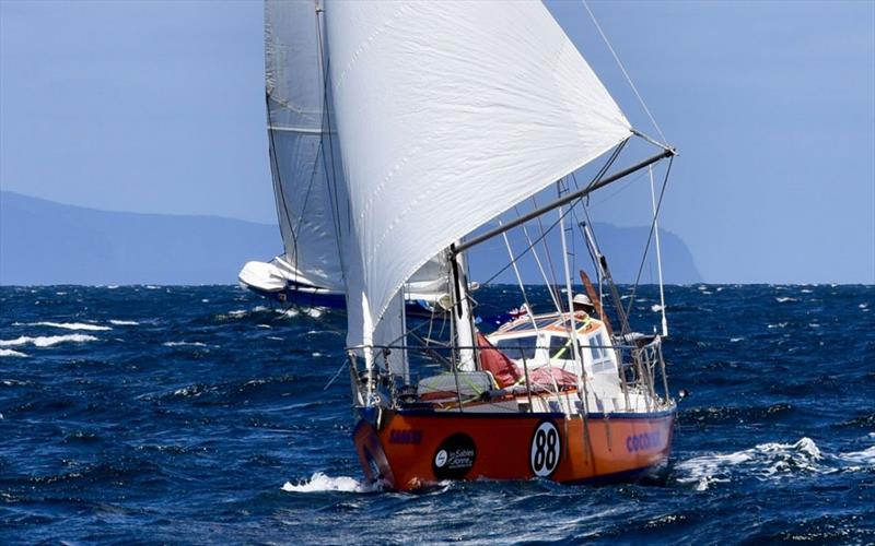 Captain Coconut Mark sailing through Hobart Gate before heading for Cape Horn photo copyright John Tisdell taken at Royal Sydney Yacht Squadron and featuring the Golden Globe Race class