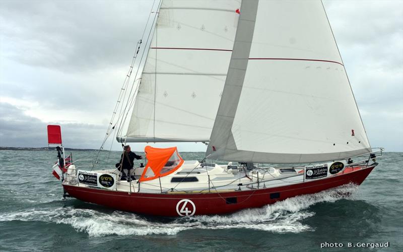 Simon Curwen (UK) onboard his Biscay 36 ” Clara” photo copyright Bernard Gergaud taken at  and featuring the Golden Globe Race class