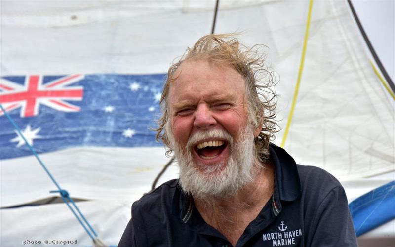 Mark Sinclair Capt'n Coconut happy to arrive in Les Sables d'Olonne with exactly 100 days left before the start of the 2022 Golden Globe Race and a long job list to be ready in time! - Golden Globe Race - photo © Bernard Gergaud