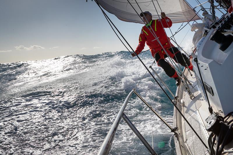 Guido Cantini aboard Hannah of Cowes the Vancouver 34. Due to personal issue, he had to retire from 2022 GGR, but he will participate in the 2026 GGR photo copyright Guido Cantini / Hannah Racing taken at  and featuring the Golden Globe Race class