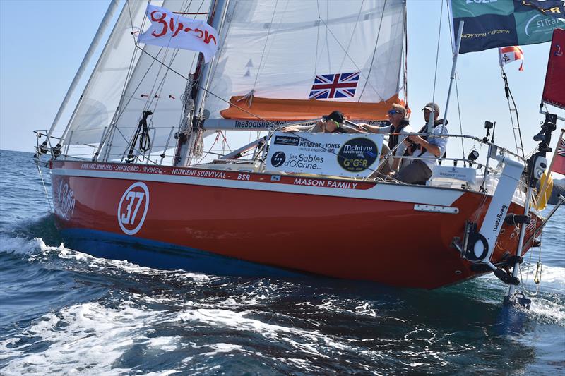 Ian Herbert-Jones (UK, Tradewind 35, Race No. 37 “Puffin”) and friends are racing from Gijón to Les Sables dOlonne in the GGR2022 SITraN Challenge photo copyright Paco Hispán Miranda taken at  and featuring the Golden Globe Race class
