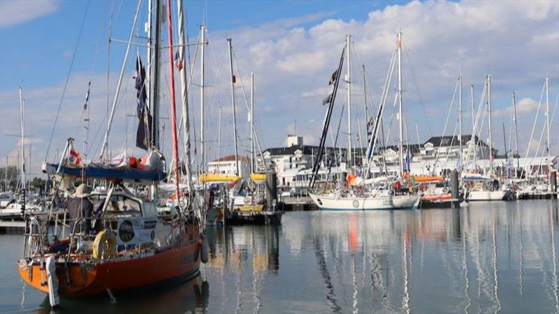 Coconut, joining the fleet moored down the Golden Globe Race Village nearing completion for August 20th opening. - photo © GGR2022 / Nora Havel