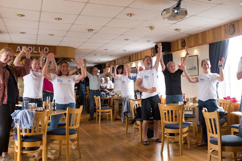 Cheers as Guy Waites of Scarborough Yacht Club crosses start line in Golden Globe Race 2022 photo copyright SYC taken at Scarborough Yacht Club and featuring the Golden Globe Race class