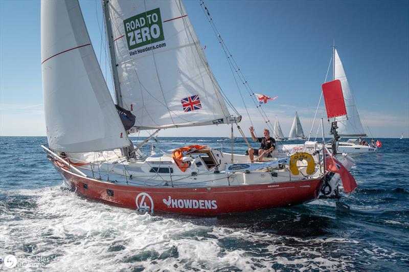 The British mini sailor Simon Curwen (UK) onboard his Biscay 36 `Clara`,took the best start of the day! - photo © Les Sables d'Olonne