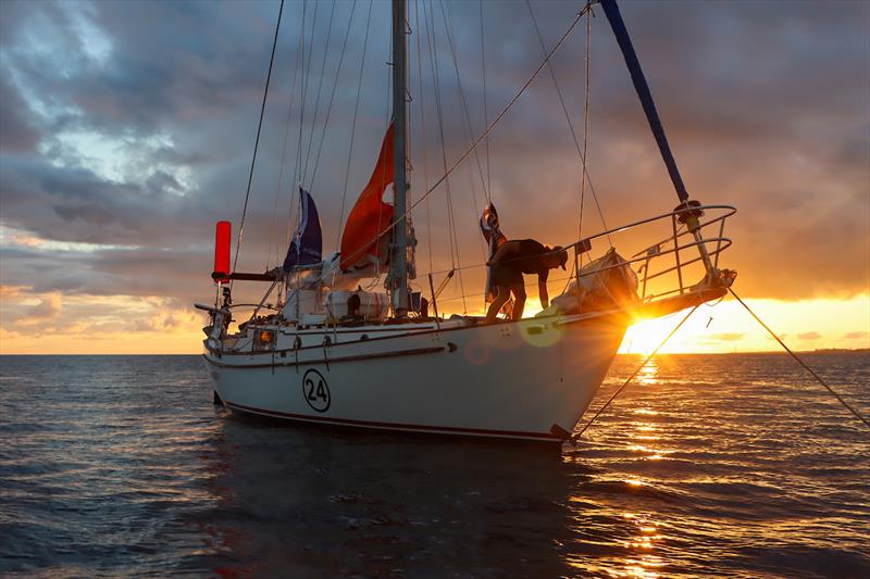 Elliott Smith mooring in Lanzarote for the night, resting and doing maintenance. The GGR spirit - photo © GGR2022 / Nora Havel