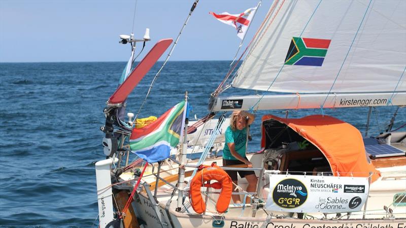 Kirsten, from 10th in Biscay to fighting for 4th place before the Cape verde Islands - photo © Golden Globe Race