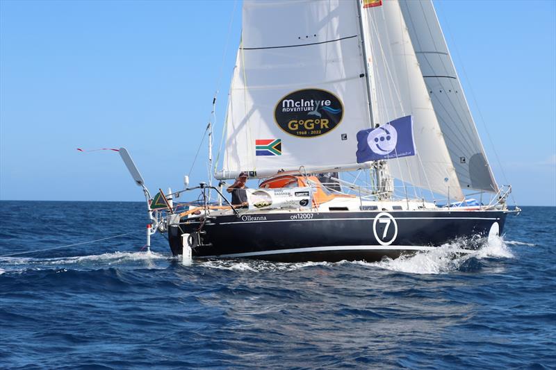Skipper Jeremy Bagshaw arriving at the waypoint on Lanzarote, Rubicon Marina September 18th in 10th position - photo © GGR22 / Nora Havel