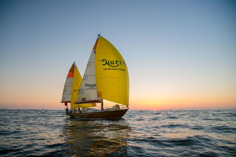 Michael Guggenberger on his yacht Nuri - Golden Globe Race 2022 photo copyright Andre Rodrigues taken at  and featuring the Golden Globe Race class