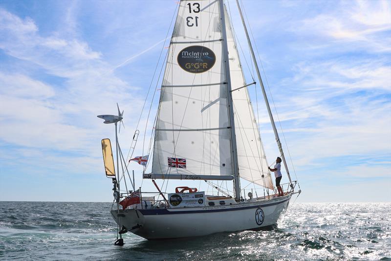 Champagne sailing at its best: Guy Waites spotted barnacles on his hull, but celebrated his equator crossing with Champagne! - photo © Nora Havel/GGR2022