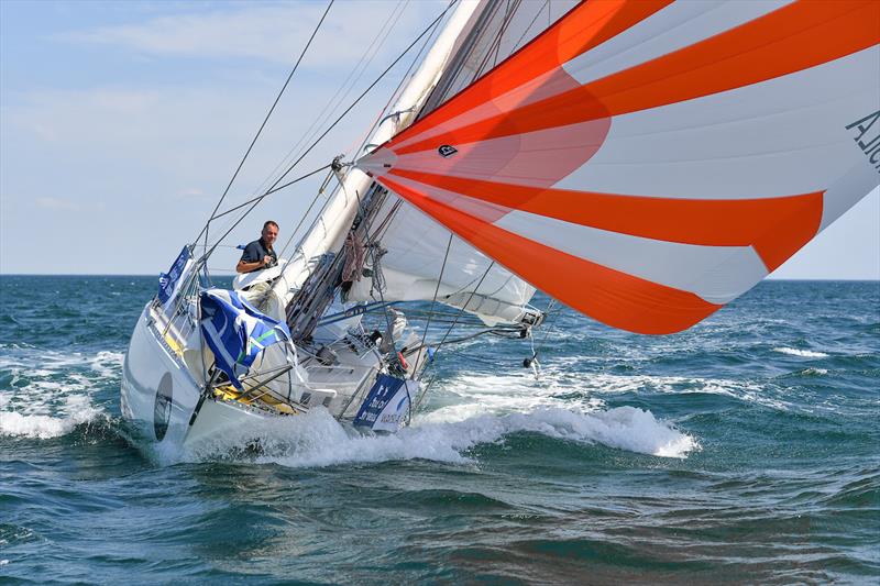 Tapio has been sailing hard since day one, and his easterly position means he snapped first place from Simon this week! - photo © Christophe Favreau / PPL / GGR