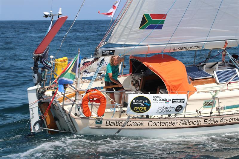 Kirsten Neuschäfer 's daring options brought her from 6th place in the Lanzarote gate to 2nd on arrival to Cape Town photo copyright GGR2022 / Anna Moreau taken at  and featuring the Golden Globe Race class