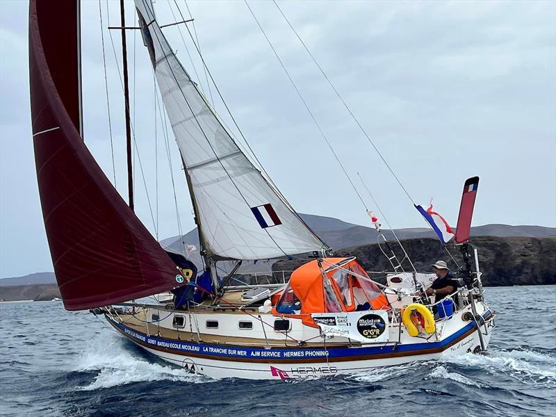 Arnaud can't sail to weather, therefore can't make the Cape Town gate until rig is repaired photo copyright Aïda Valceanu / GGR2022 taken at  and featuring the Golden Globe Race class