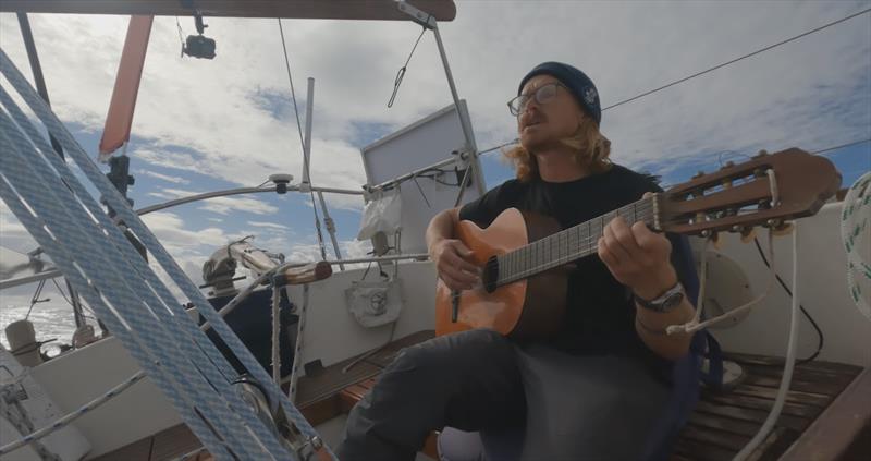 Is the modern times Bernard Moitessier a young American with long hair? Elliott Smith (27) / USA /  Gale Force 34, ”SECOND WIND” photo copyright Elliott Smith / GGR2022 taken at  and featuring the Golden Globe Race class