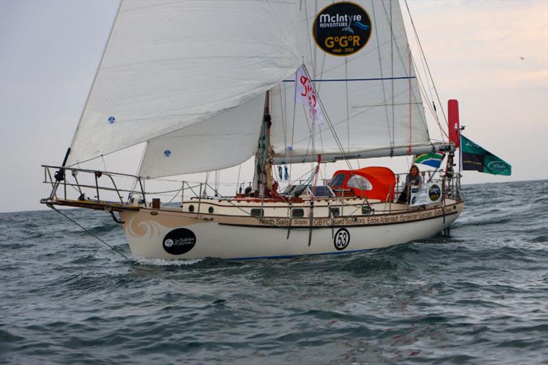 Kirsten has saved her leadership out of sheer determination in the face of overwhelming odds, and now has fresh winds filling Minnehaha's sails! Can she hold on? photo copyright GGR / Nora Havel taken at  and featuring the Golden Globe Race class