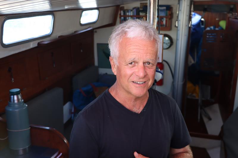 Skipper Jeremy Bagshaw onboard his yacht Olleanna - photo © Nora Havel / GGR2022