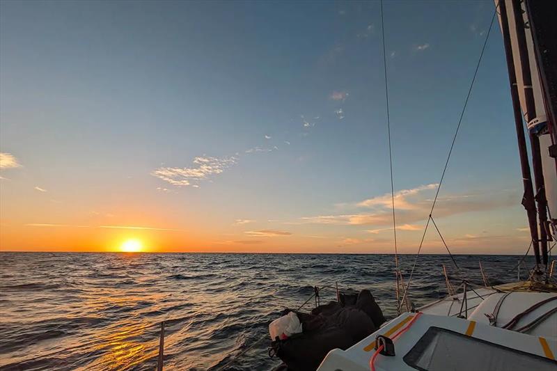Sunrise on November 6th in the Global Solo Challenge photo copyright Riccardo Tosetto taken at  and featuring the Golden Globe Race class