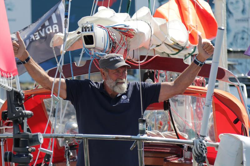 Guy deBoer at the start of the 2022 Golden Globe Race photo copyright Etienne Messikommer taken at Bellerive Yacht Club and featuring the Golden Globe Race class