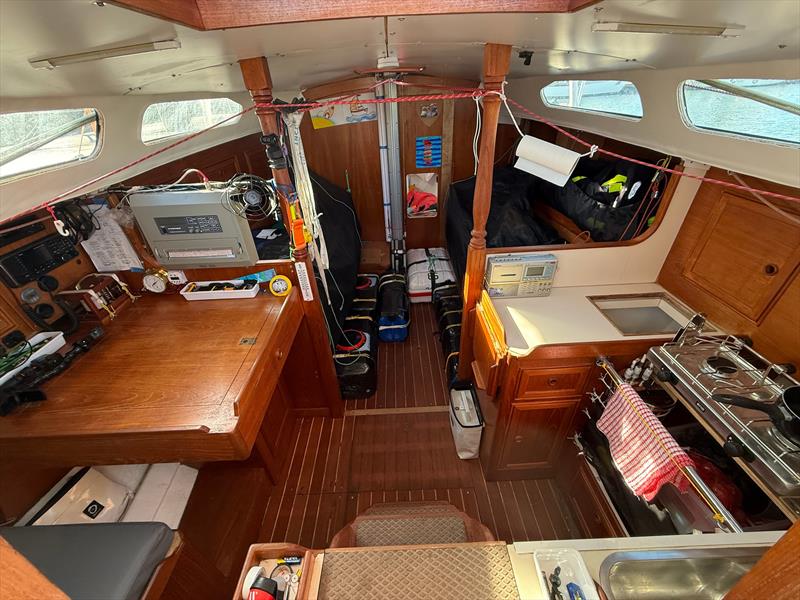 Just a few hours before the start of the GGR2026, two very different cabins tell the same story of four years of preparation coming down to the final frantic hours - Damien Guillou's Rustler 36 Solarem is already packed, secured and ready for sea - photo © Don McIntyre / GGR2026