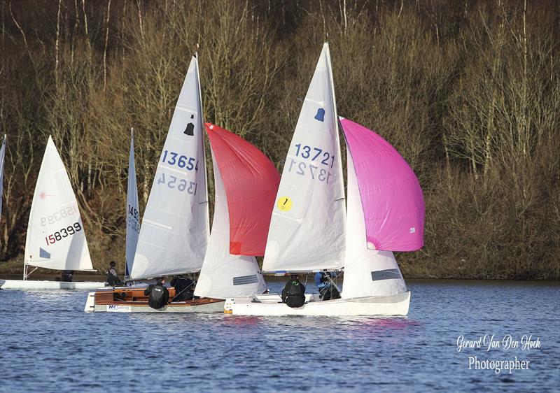 Leigh and Lowton Marlow Ropes New Year's Day Pursuit photo copyright Gerard Van Den Hoek taken at Leigh & Lowton Sailing Club and featuring the GP14 class