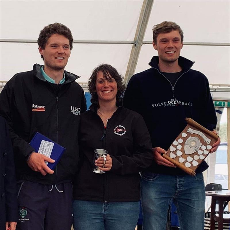 Chase GP14 team, flight winners and 6th, Sam Pickering, Michelle Evans, Ben Pickering photo copyright Tina Temple taken at Chase Sailing Club and featuring the GP14 class