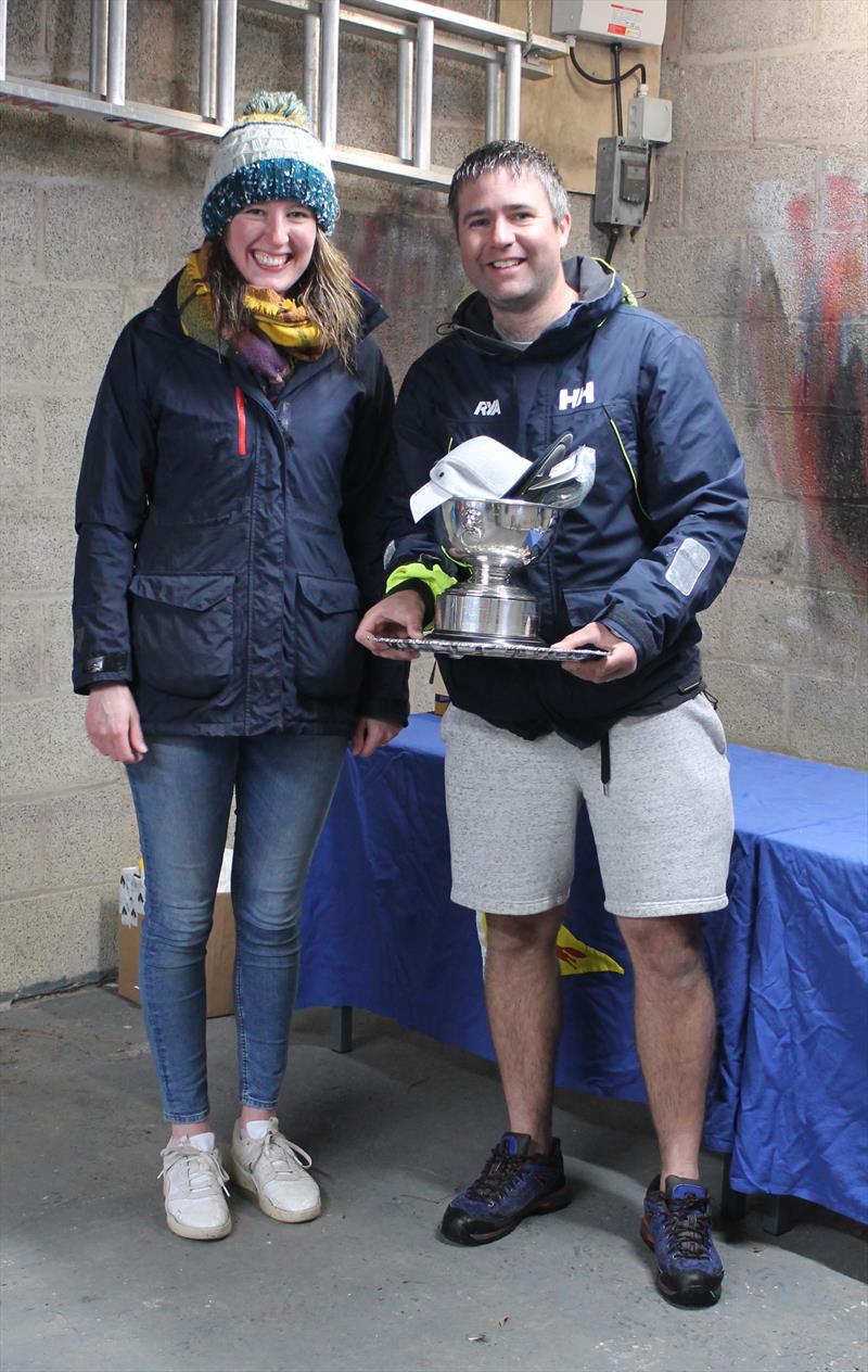 GP14 Northern champions; Adam McGovern & Eleanor Davies with Trophies during the GP14 Northern Area Championship & Mirror Open at Bassenthwaite  photo copyright William Carruthers taken at Bassenthwaite Sailing Club and featuring the GP14 class