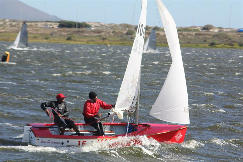 The GP14 team on 'Red Baron' during the 2022 Mac 24 Hour Challenge photo copyright Angela Caroline Gray taken at Milnerton Aquatic Club and featuring the GP14 class