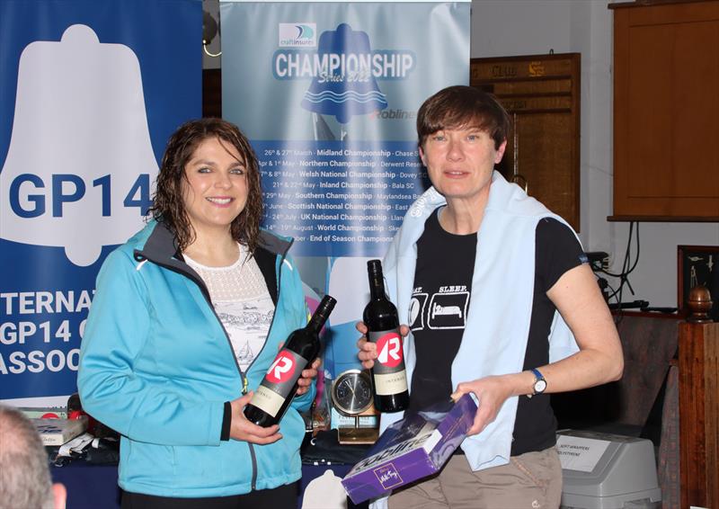 Zena Martin and Leanne Pilkington finish 1st female team in the GP14 Inland Championship & Masters Championship at Bala photo copyright John Hunter taken at Bala Sailing Club and featuring the GP14 class