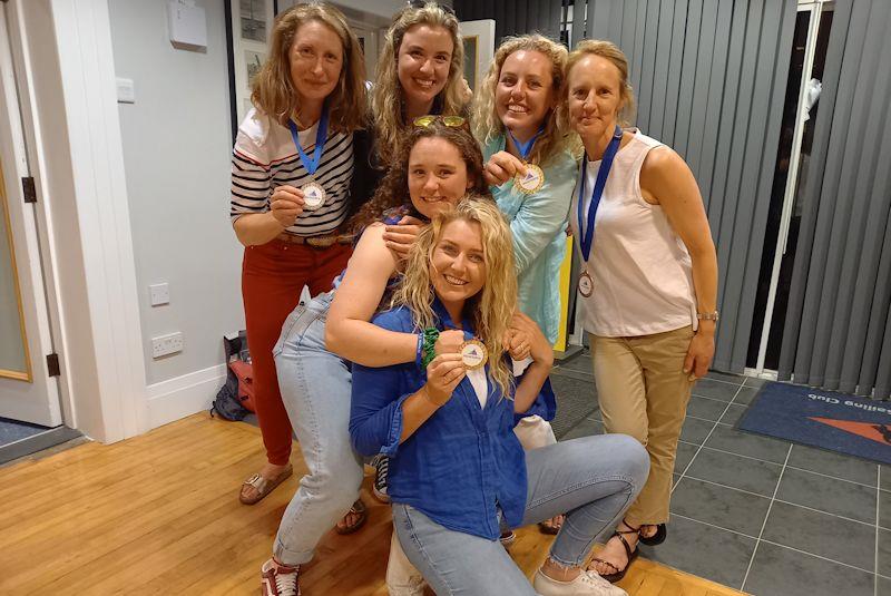 World Sailing medal winners in the All Female Crews category - Progressive Credit Union GP14 Worlds 2022 day 6 photo copyright SSC taken at Skerries Sailing Club and featuring the GP14 class
