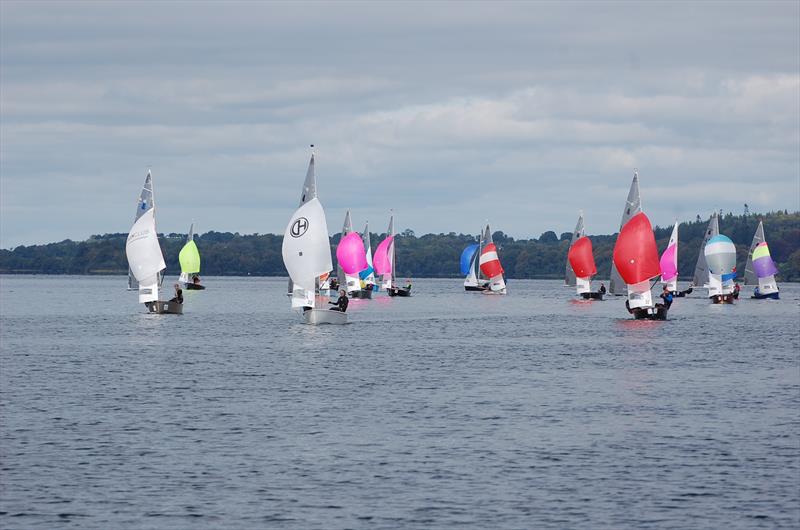 Ross Kearney and Katie Dwyer lead during the GP14 Leinsters at Mullingar photo copyright Andy Johnston taken at Mullingar Sailing Club and featuring the GP14 class