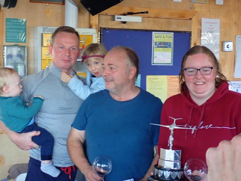 Team Young winning the GP14 Victor Trophy at Welsh Harp, with Commodore Matyjaszczuk photo copyright Luke Howard taken at Welsh Harp Sailing Club and featuring the GP14 class