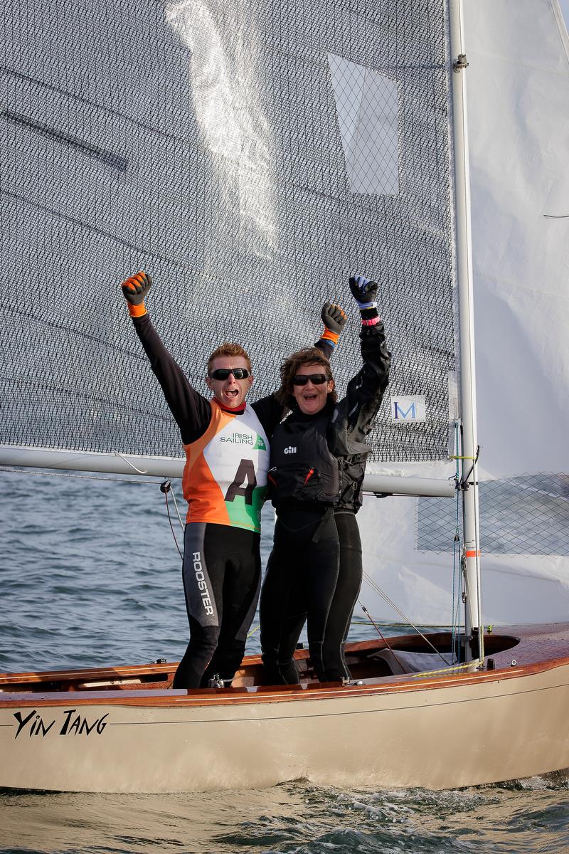 Ger Owens and Melanie Morris win the 75th Irish Sailing Champions' Cup  photo copyright David Branigan / Oceansport taken at Sutton Dinghy Club and featuring the GP14 class