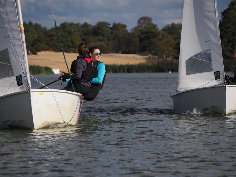 Head out of the boat during the GP14 Southern Travellers at Frensham - photo © Barney Hall