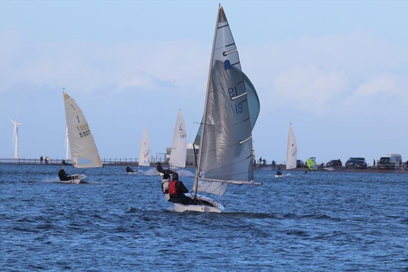 Close racing in the fast handicap fleet during the West Kirby Sailing Club Christmas Series photo copyright Alan Jenkins taken at West Kirby Sailing Club and featuring the GP14 class