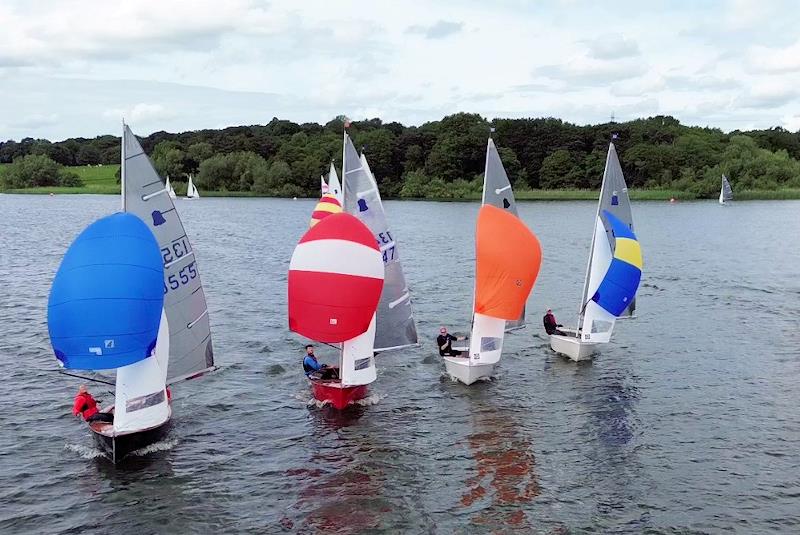 Spinnaker skills under test - GP14 Northern Bell and Midland Bell at Budworth - photo © Paul Donnely