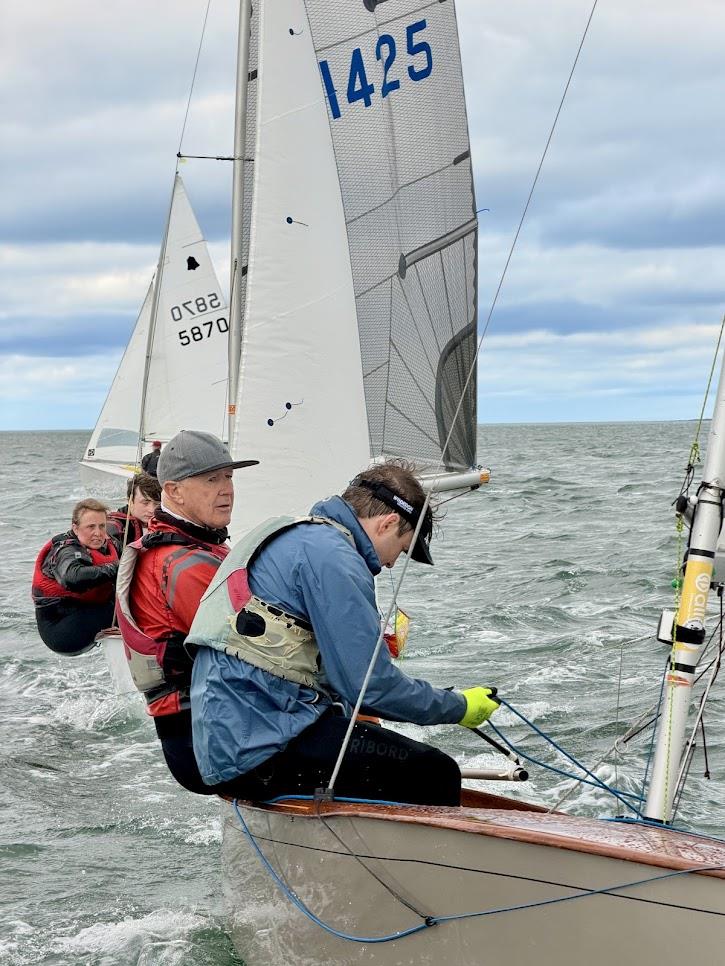 Hugh and Dan with Joris and Nancy - GP14 Leinster Championship at Howth photo copyright Karolina Kernan taken at Howth Yacht Club and featuring the GP14 class