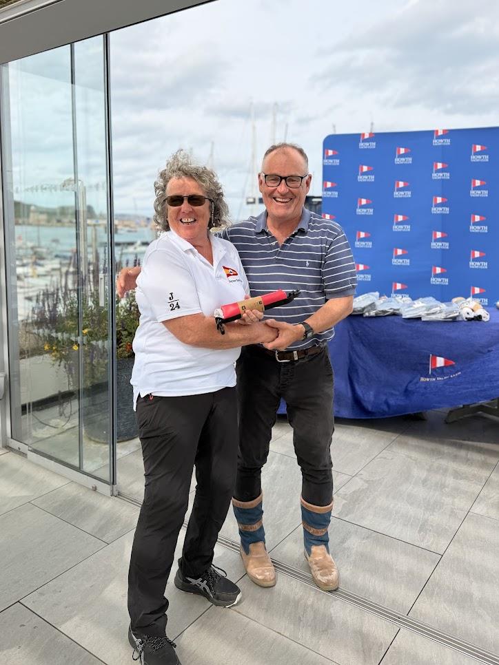 Scorie Walls Race Officer - GP14 Leinster Championship at Howth photo copyright Karolina Kernan taken at Howth Yacht Club and featuring the GP14 class