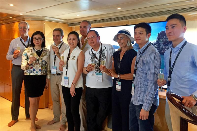 Singapore Yacht Show 2018. Bart Kimman, Commercial Director C&N Asia (far left); Carmen Lau, MD C&N Asia (fourth left); Dr Peter Lam, Chairman C&N International (sixth left). - photo © Guy Nowell