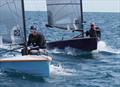 The close finish in race 2 on day 1 of the Harken Hadron H2 Nationals at the WPNSA