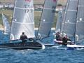 Chris Brown attempts a risky port tack start in race 1 on day 1 of the Harken Hadron H2 Nationals at the WPNSA