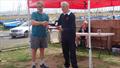 im Blackmore receives the Harold Smith Trophy at the Hadron H2 Nationals at Keyhaven &copy; Keith Callaghan