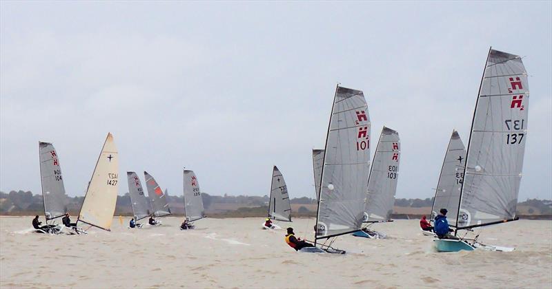 The leeward mark, race 1, round 1 during the Walton & Frinton YC Hadron H2 open photo copyright Keith Callaghan taken at Walton and Frinton Yacht Club and featuring the Hadron H2 class