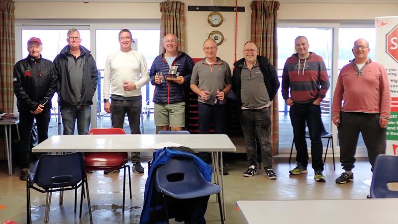 Some of the competitors with Richard Leftley holding the trophy after the Hadron H2 Inlands at Burghfield - photo © Keith Callaghan