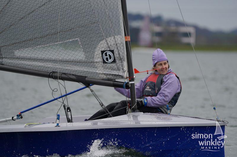 Anne Gates in the Hadron H2 Inland Championships at Queen Mary photo copyright Simon Winkley taken at Queen Mary Sailing Club and featuring the Hadron H2 class