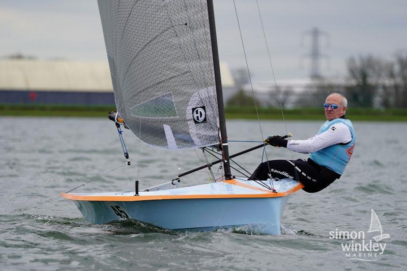 Richard Leftley (second overall) in the Hadron H2 Inland Championships at Queen Mary photo copyright Simon Winkley taken at Queen Mary Sailing Club and featuring the Hadron H2 class