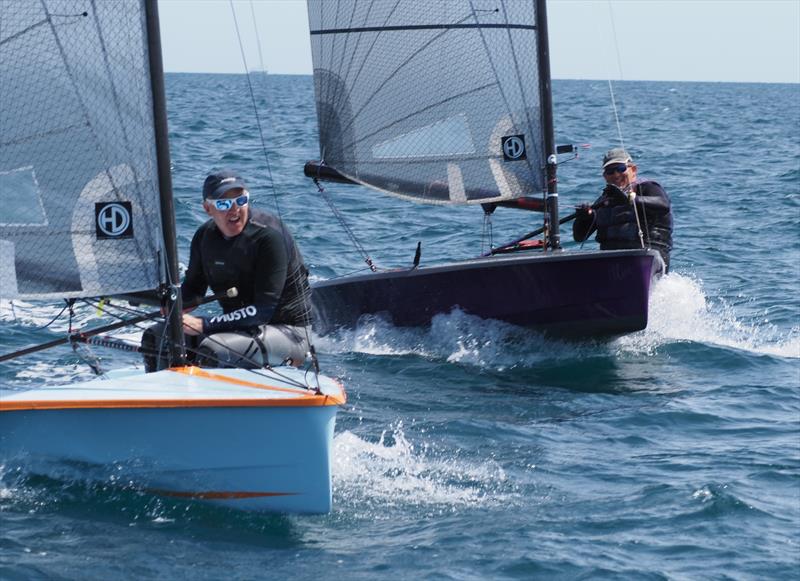 The close finish in race 2 on day 1 of the Harken Hadron H2 Nationals at the WPNSA - photo © David Henshall