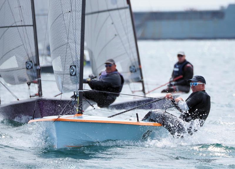 Richard Leftley leads Richard Le Mare and Gavin Fleming in race 6 during the Harken Hadron H2 Nationals at the WPNSA - photo © David Henshall