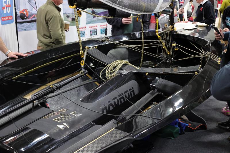 Judging boats for the Concours d'Elegance at the RYA Dinghy & Watersports Show photo copyright Mark Jardine / YachtsandYachting.com taken at RYA Dinghy Show and featuring the Hadron H2 class